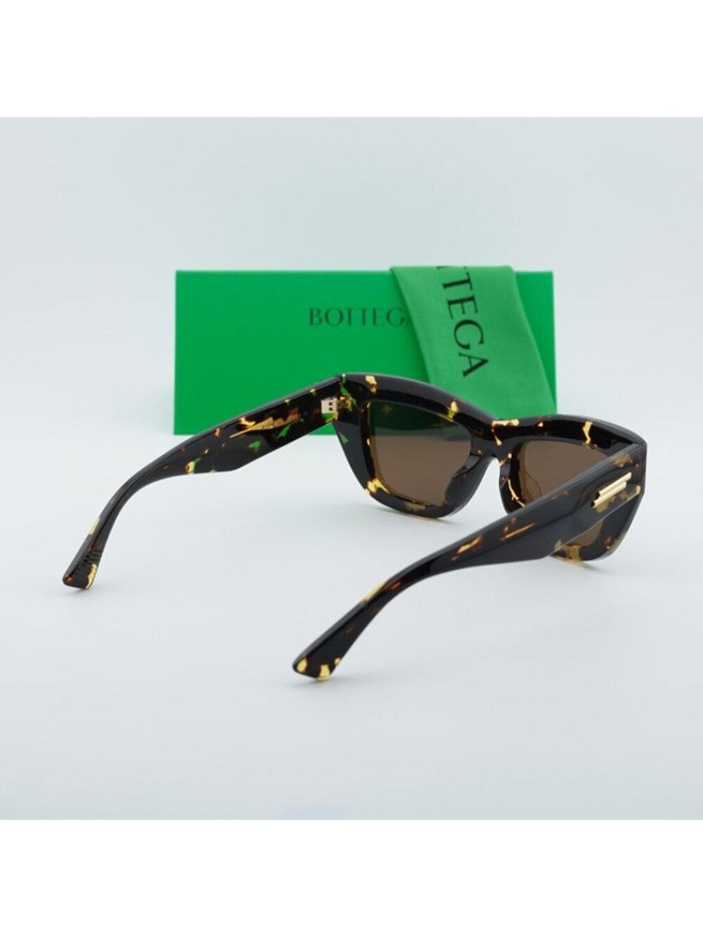 Bottega Veneta BV1218S 002 Sunglasses Havana Cat Eye Frame, Brown Lenses - Picture 10 of 10